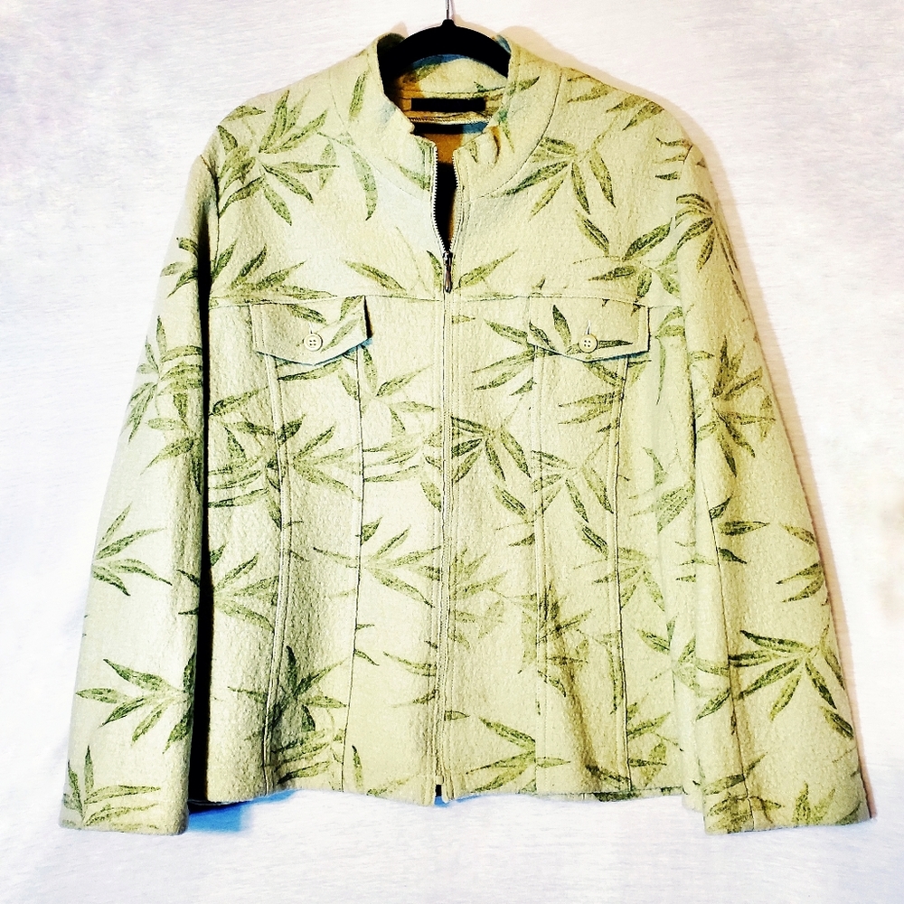 Picadilly Fashions Wool Zip Front Blazer Jacket L